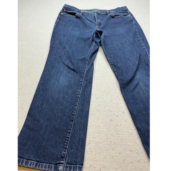 Lauren Ralph Lauren Denim - Lauren Ralph Lauren Vintage Jeans Straight Leg Dark Wash Blue Denim Womens 14